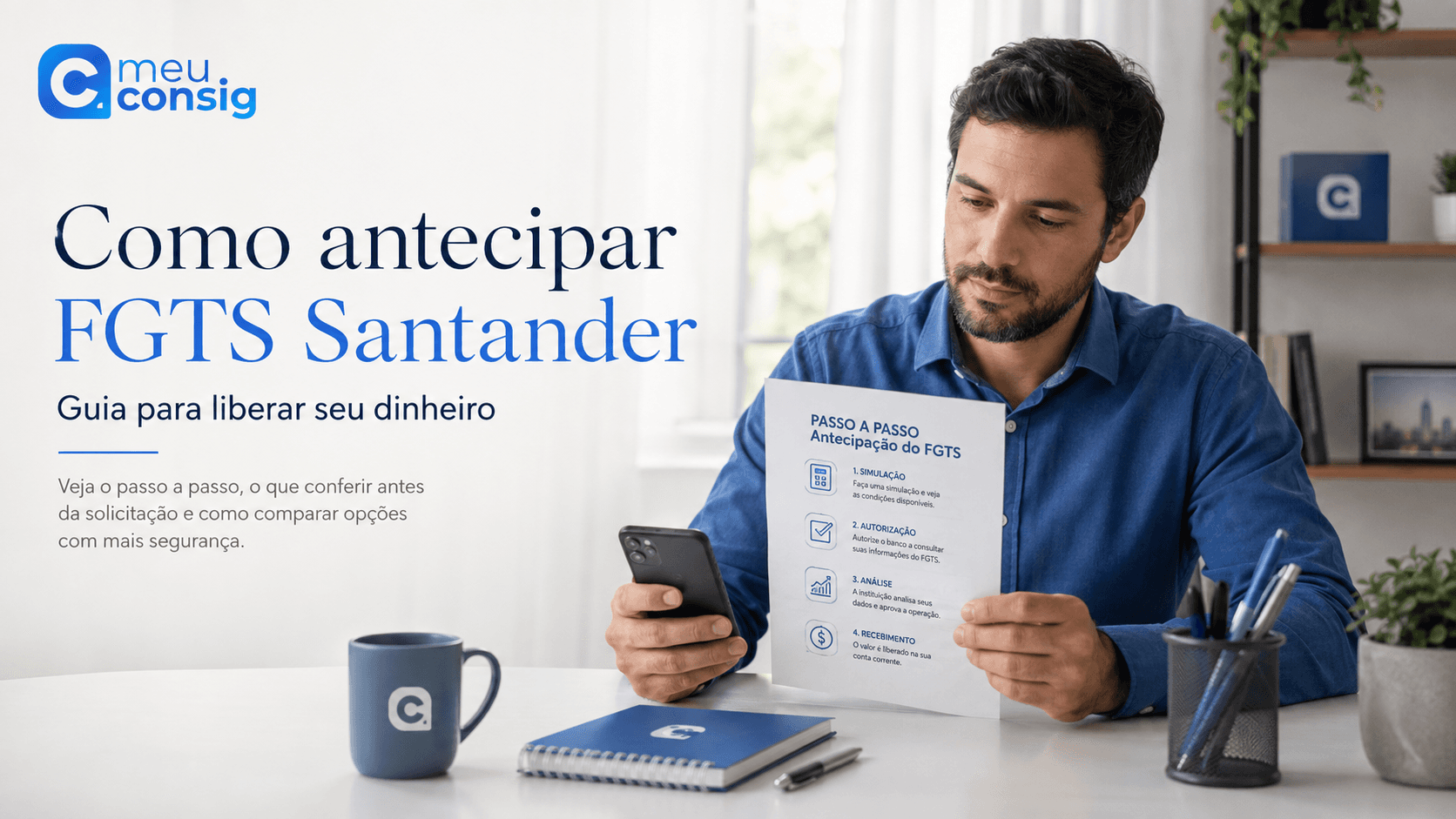 Ilustração sobre como antecipar fgts santander: guia para liberar seu dinheiro
