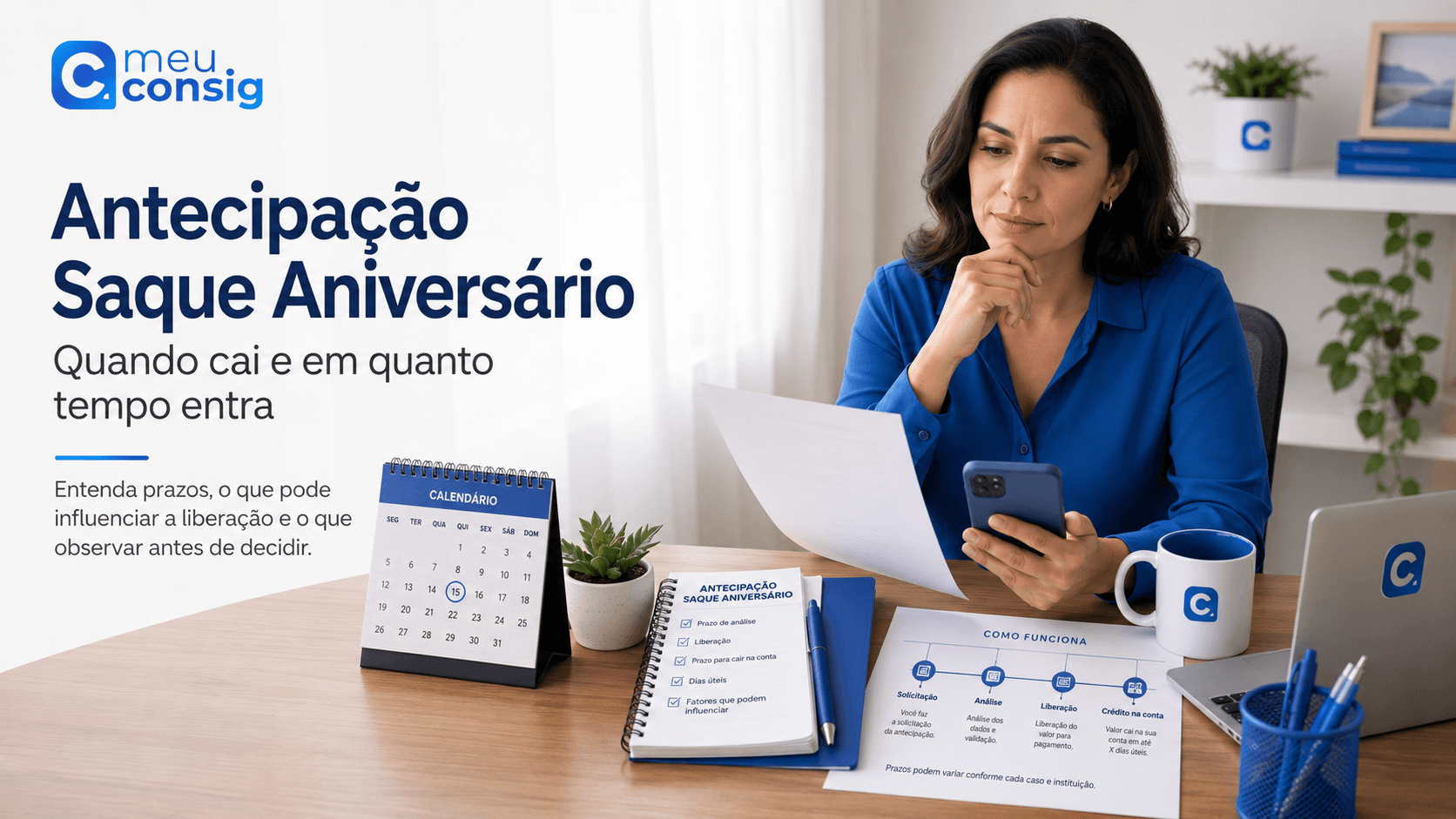 Ilustração sobre antecipação saque aniversário: quando cai e em quanto tempo entra