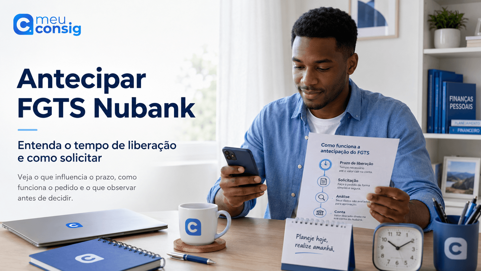 Ilustração sobre antecipar fgts nubank: entenda o tempo de liberação e como solicitar