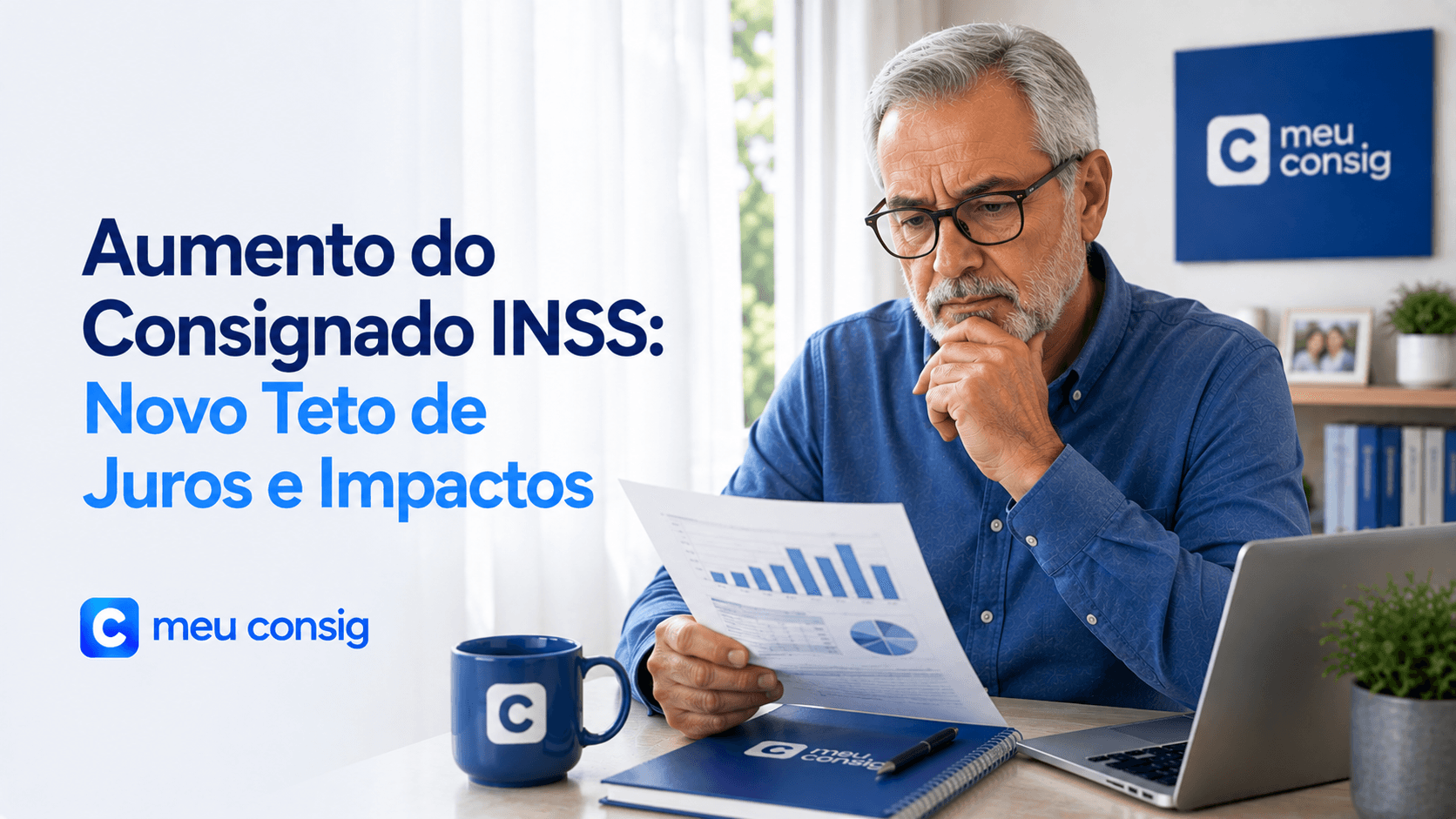 Ilustração sobre aumento do consignado inss: novo teto de juros e impactos para aposentados