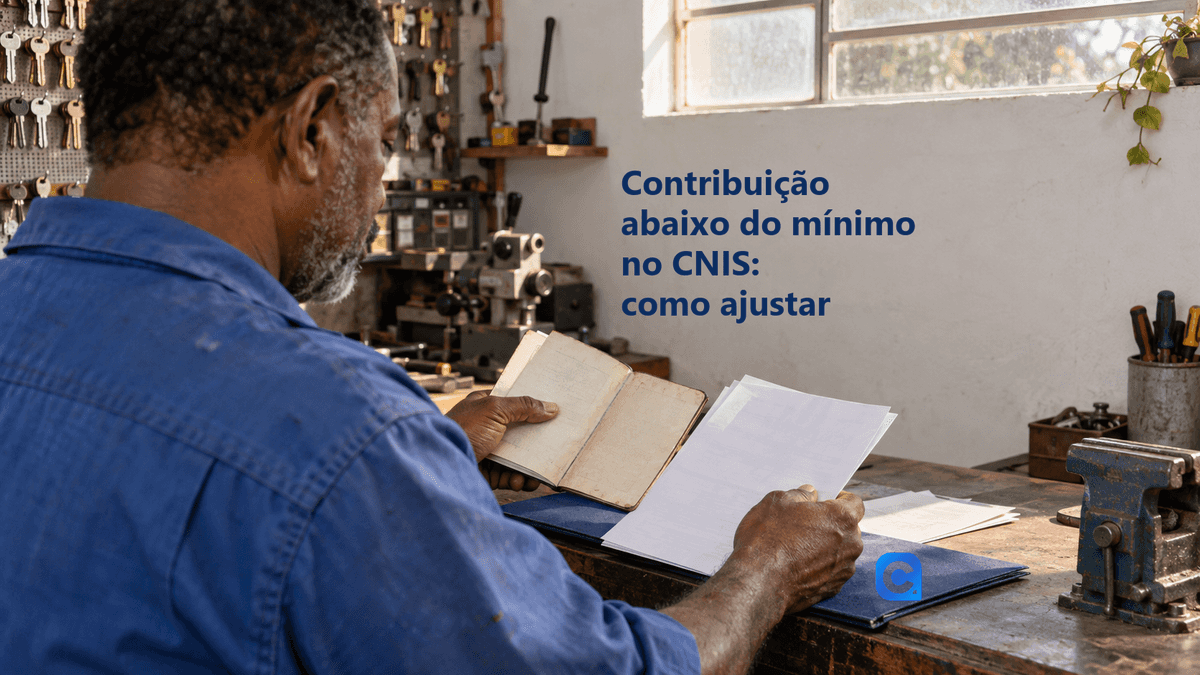Chaveiro confere registros e documentos de contribuição em sua oficina.