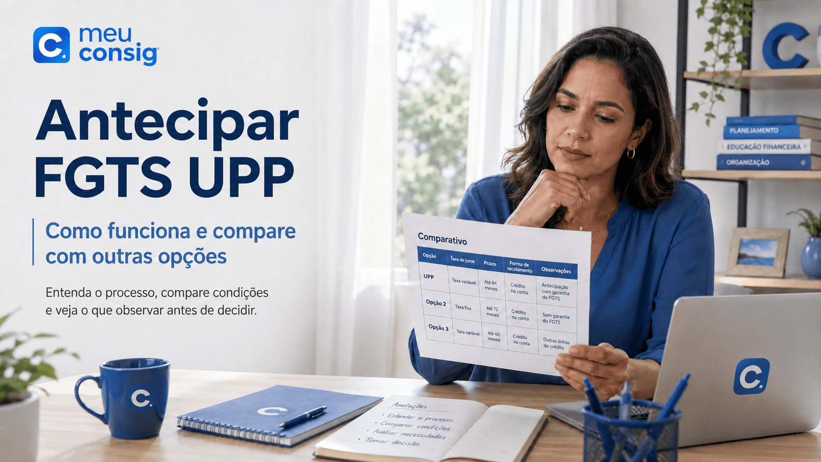 Ilustração sobre antecipar fgts upp: como funciona e compare com outras opções