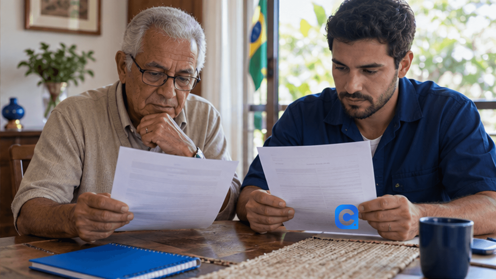 Beneficiário do INSS e trabalhador CLT comparam propostas de crédito em documentos separados